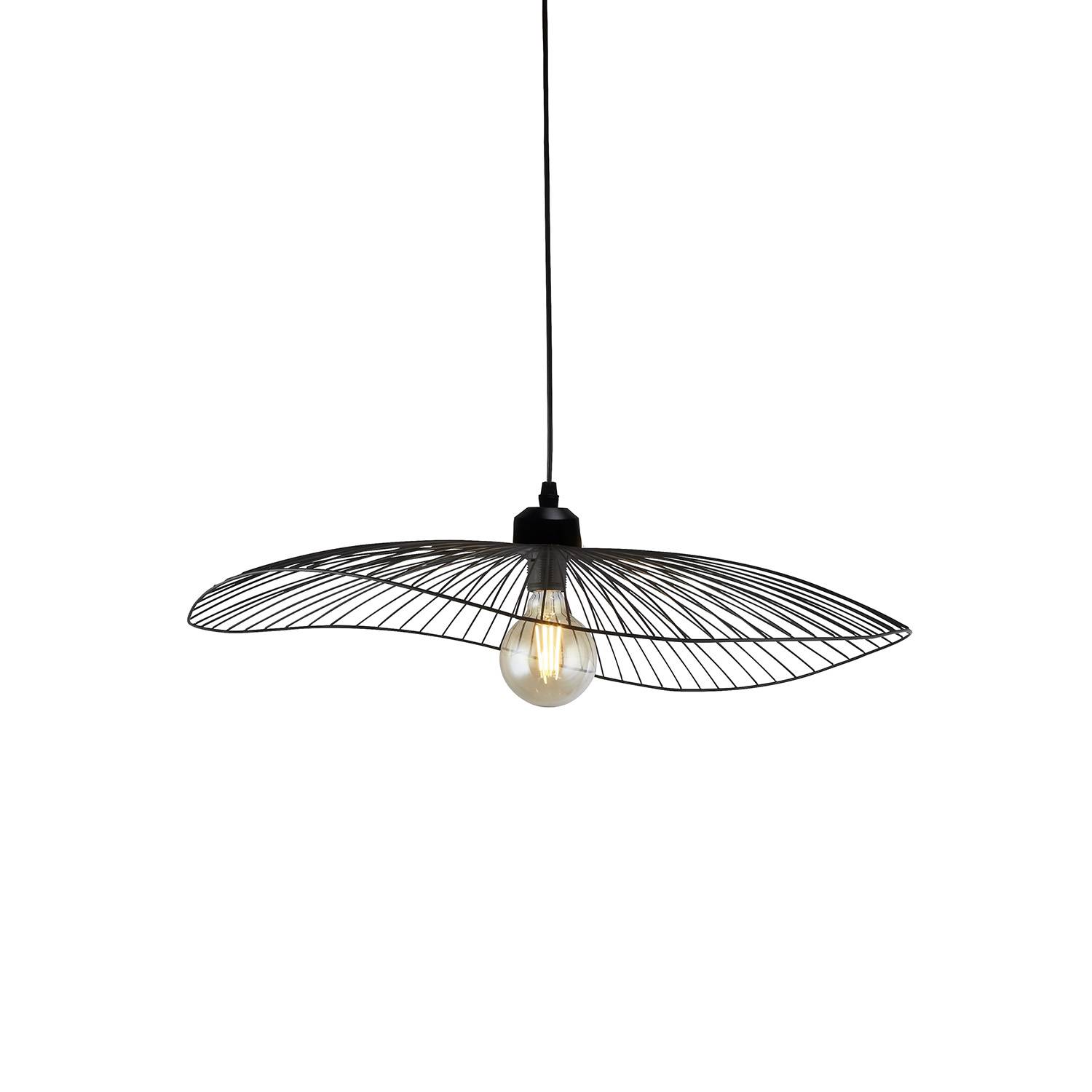 Sospensione Industrial-Nordico Onda Acciaio Nero 1 Luce E27-0
