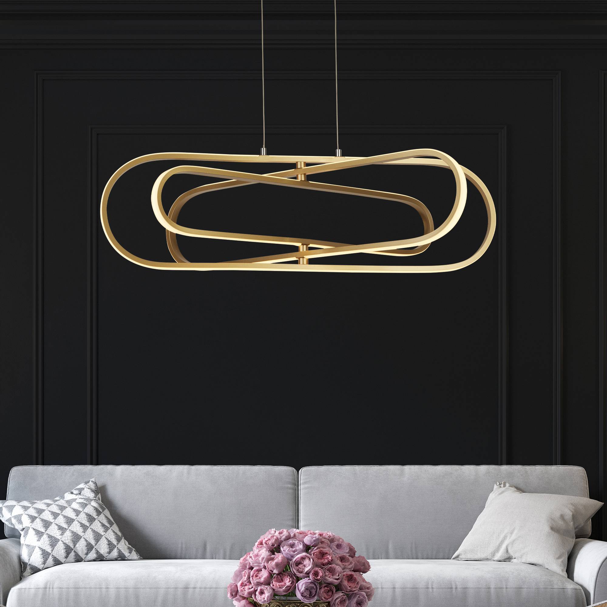 Lampadario Moderno Clip Acciaio Oro Bianco Led 52,51W 3000 - 4500 - 6500K-2