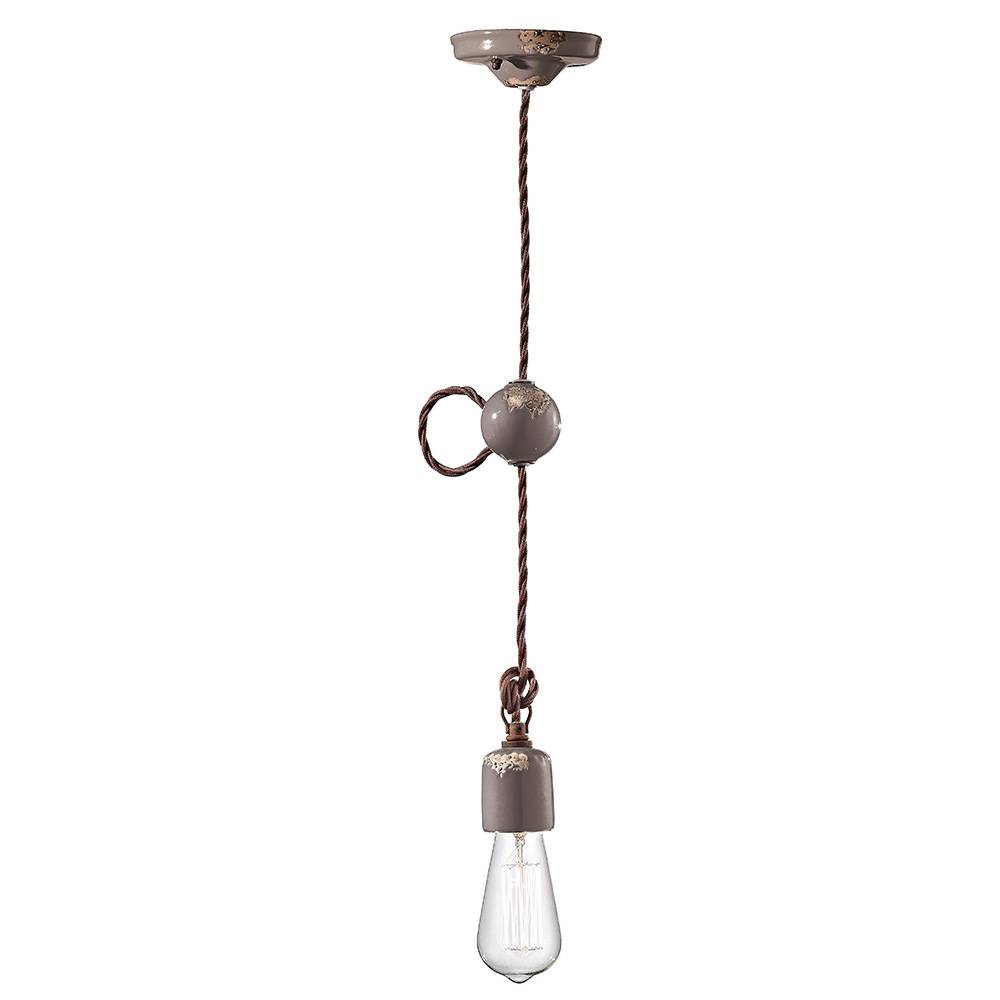 Sospensione Vintage Ceramica Tortora 1 Luce E27-0