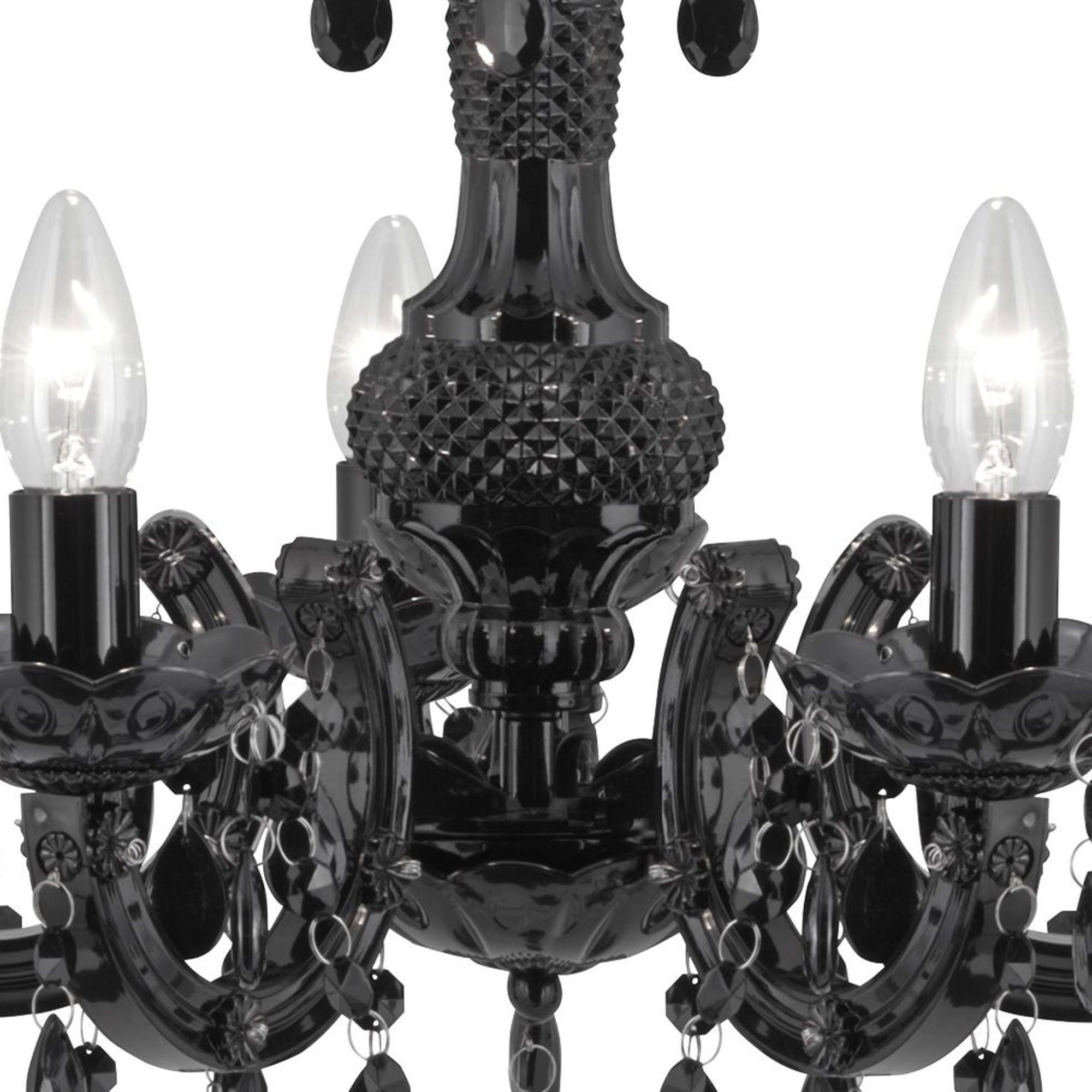 Lampadario Classico Marie Therese Vetro Nero Policarbonato 5 Luci E14-2