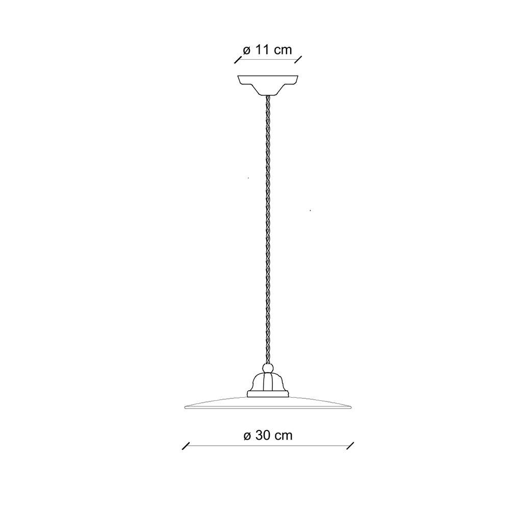 Lampadario Vintage B&W Metallo Smaltato Nero E Bianco 1 Luce E27 30Cm-1
