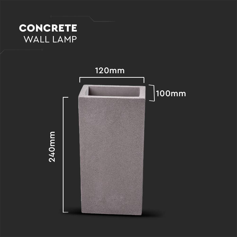 V-TAC Lampada LED Rettangolare G9 (Max 2*25W) in Cemento Colore Grigio P20-2