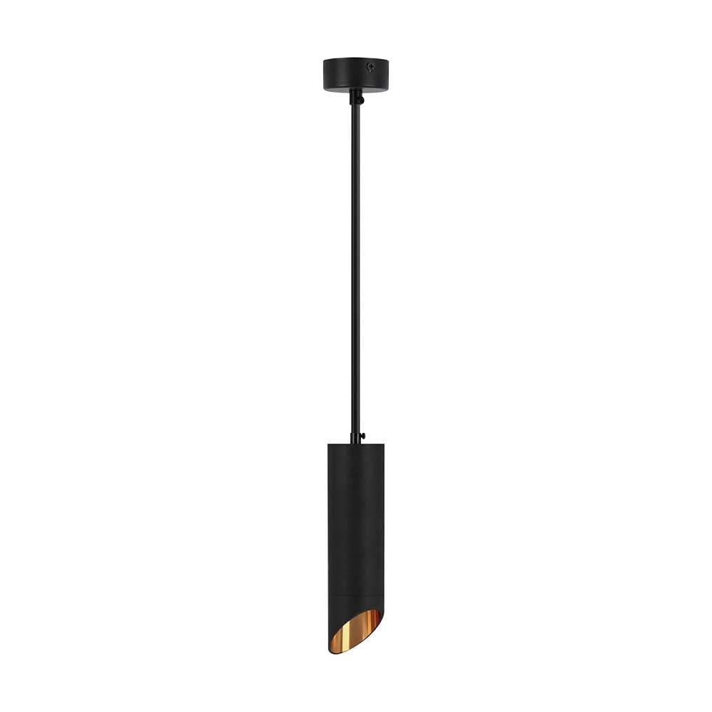 V-TAC Portafaretto LED a Sospensione GU10 Corpo Nero Riflettore Oro D:55*300MM-1