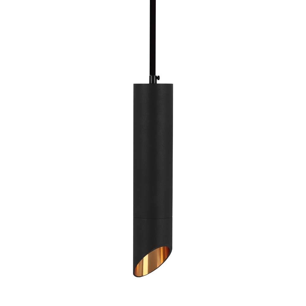 V-TAC Portafaretto LED a Sospensione GU10 Corpo Nero Riflettore Oro D:55*300MM-4