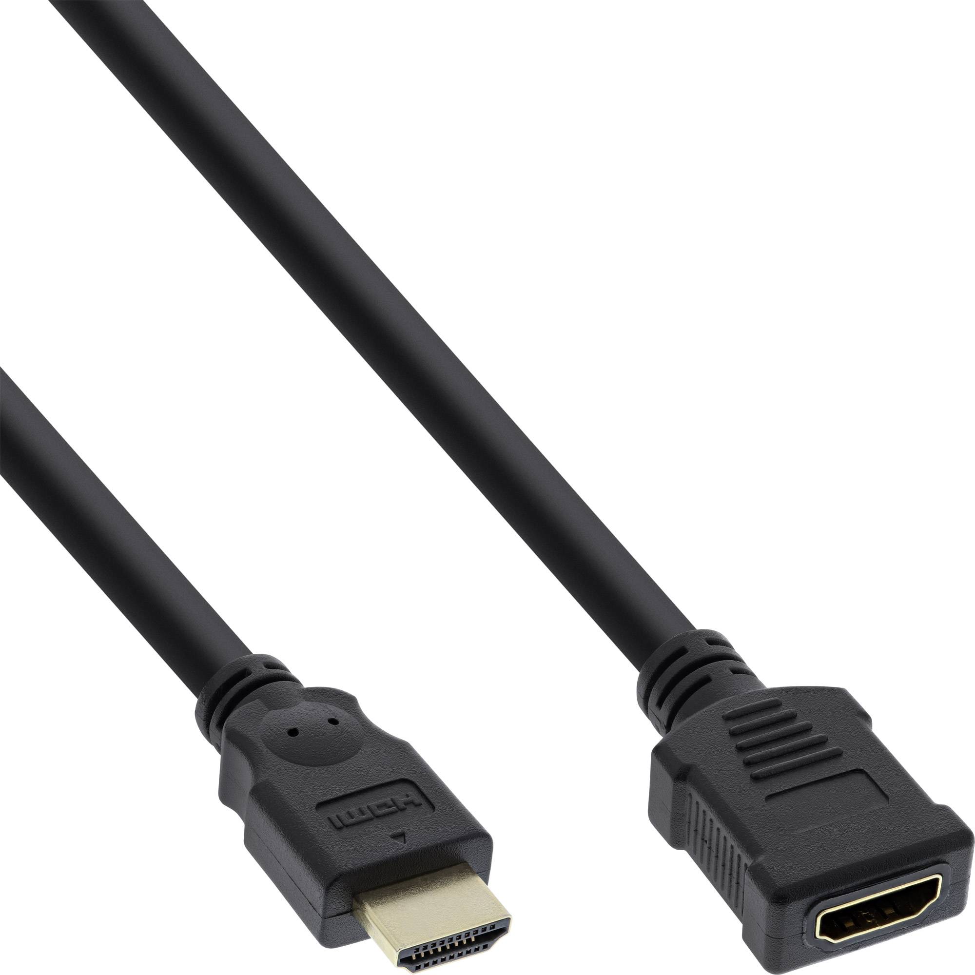 InLine Cavo High Speed HDMI maschio / femmina, 3m, contatti dorati, nero-0