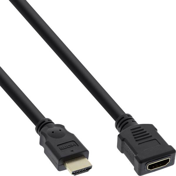 InLine Cavo High Speed HDMI maschio / femmina, 3m, contatti dorati, nero
