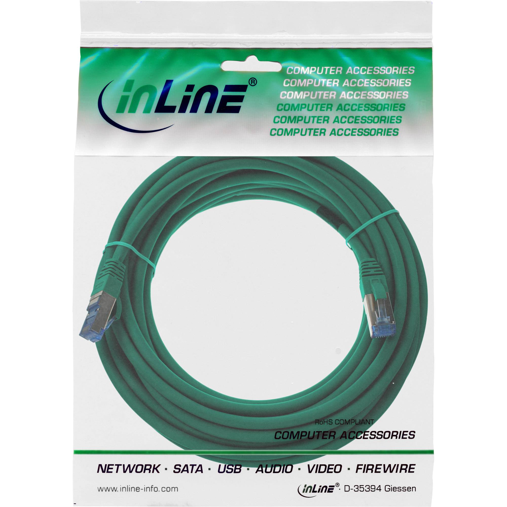 Cavo patch InLine - S/FTP (PiMf) - Cat.6A - senza alogeni - verde - 5 m-1