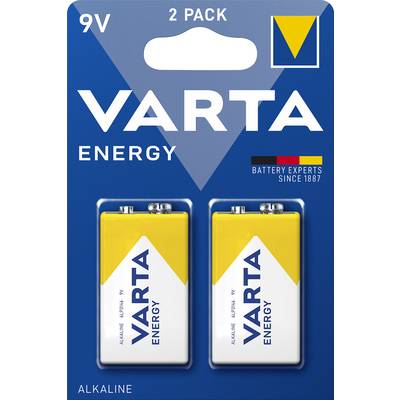 Batteria alcalina Varta Energy, E-Block, 6LR61, 9V, pacco da 2-0