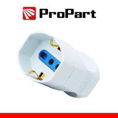 Presa volante Bipasso/Schuko 2P+T-0