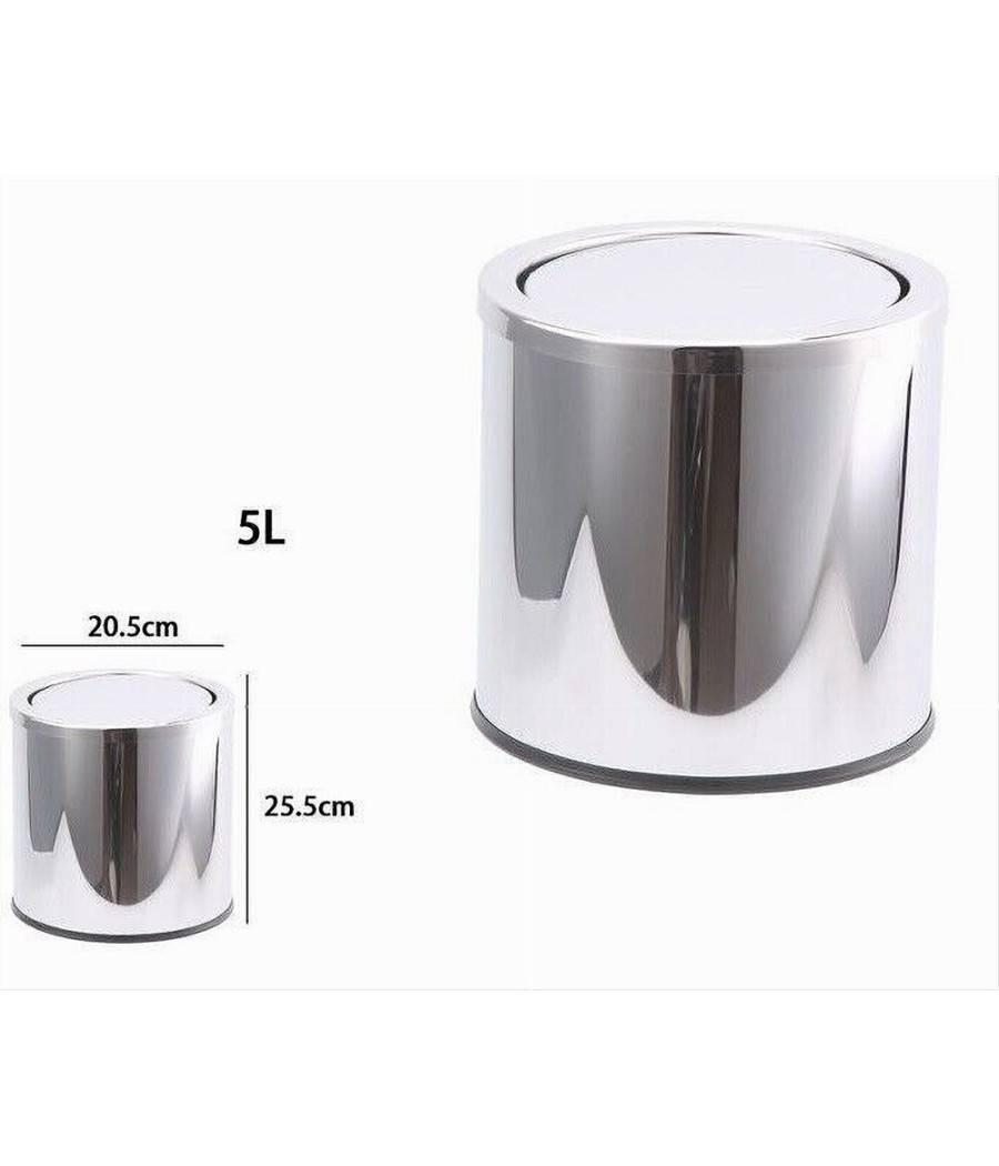 Pattumiera Acciaio 5 Litri Bidone Cestino Spazzatura Coperchio Basculante 87463 --1