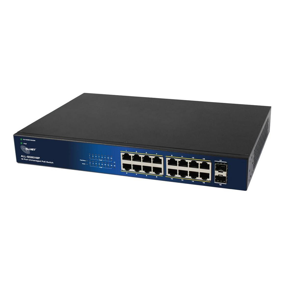 Switch Layer2 non gestito 18 porte PoE Budget 240