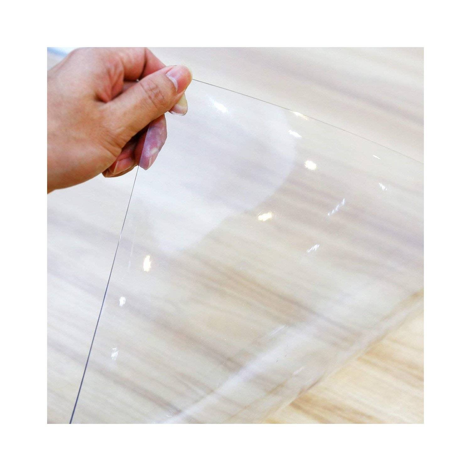 Pellicola da tavolo 1,7 mm pellicola di protezione tovaglia PVC trasparente lavabile 140 cm 50 cm-2