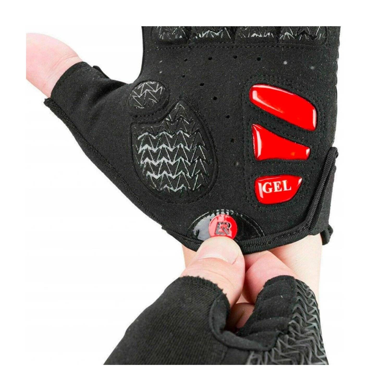 Guanti sportivi Rockbros guanti da ciclismo con inserti in gel nero-rosso XXL-1