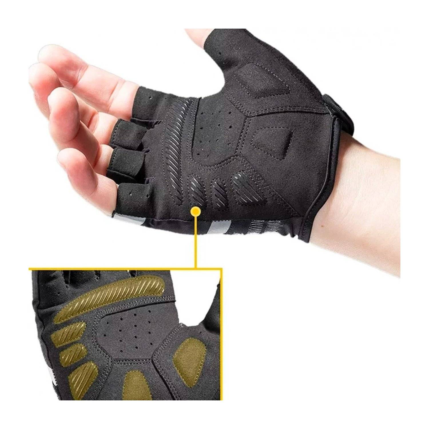 Guanti da ciclismo Rockbros Guanti sportivi in ​​nylon Guanti neri elastan L-1
