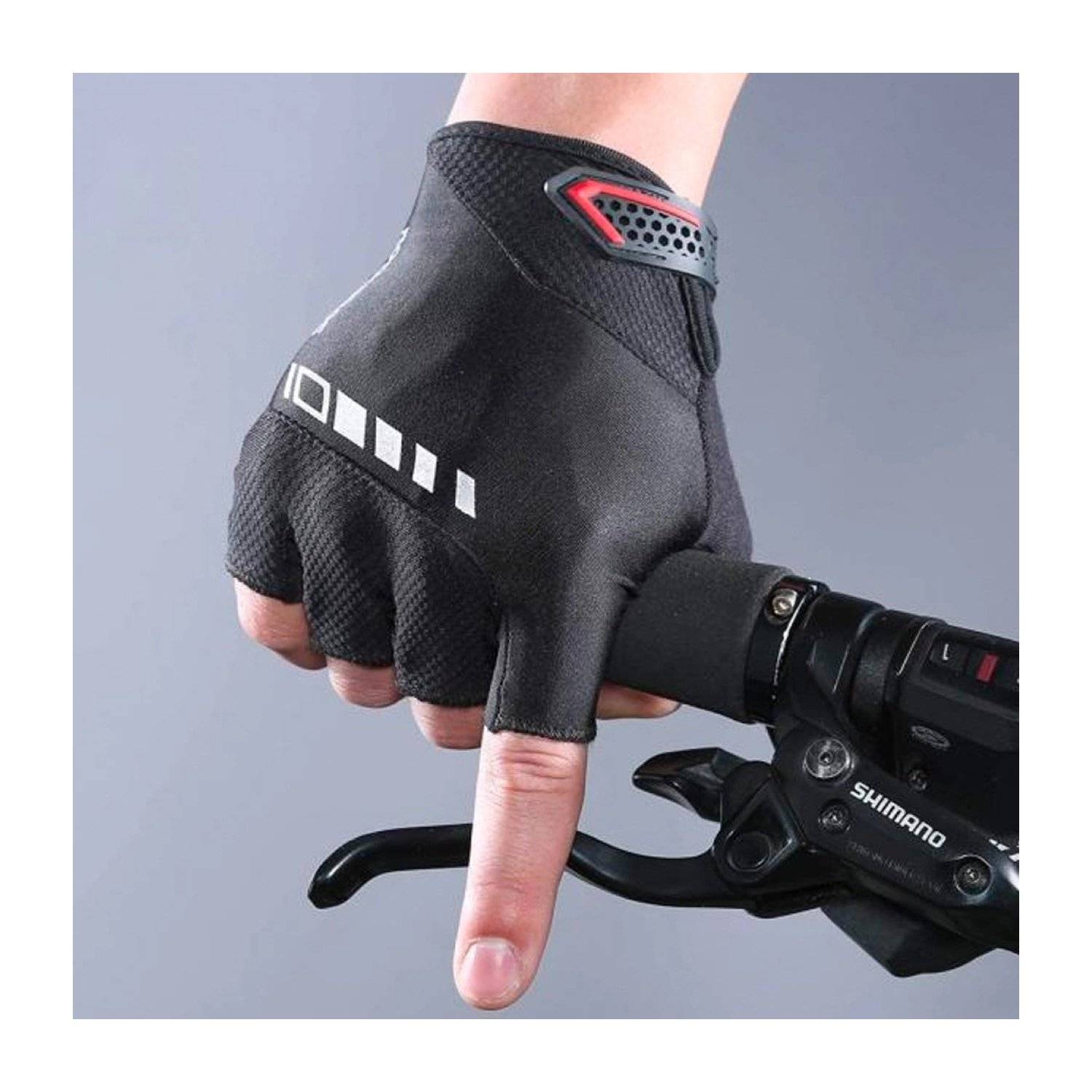 Guanti da ciclismo Rockbros con inserti in gel, guanti sportivi neri in poliestere L-4