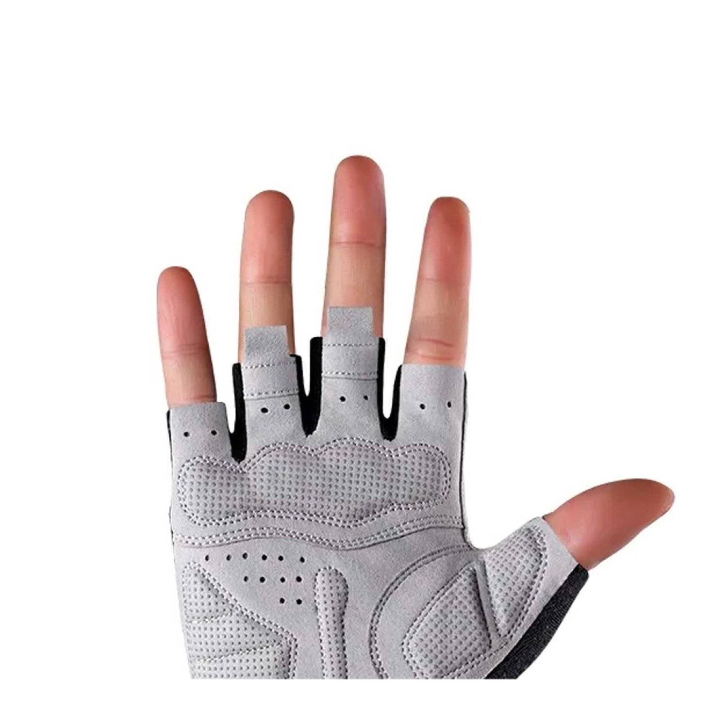 Guanti da ciclismo Rockbros in guanti sportivi grigi realizzati in poliestere L-3
