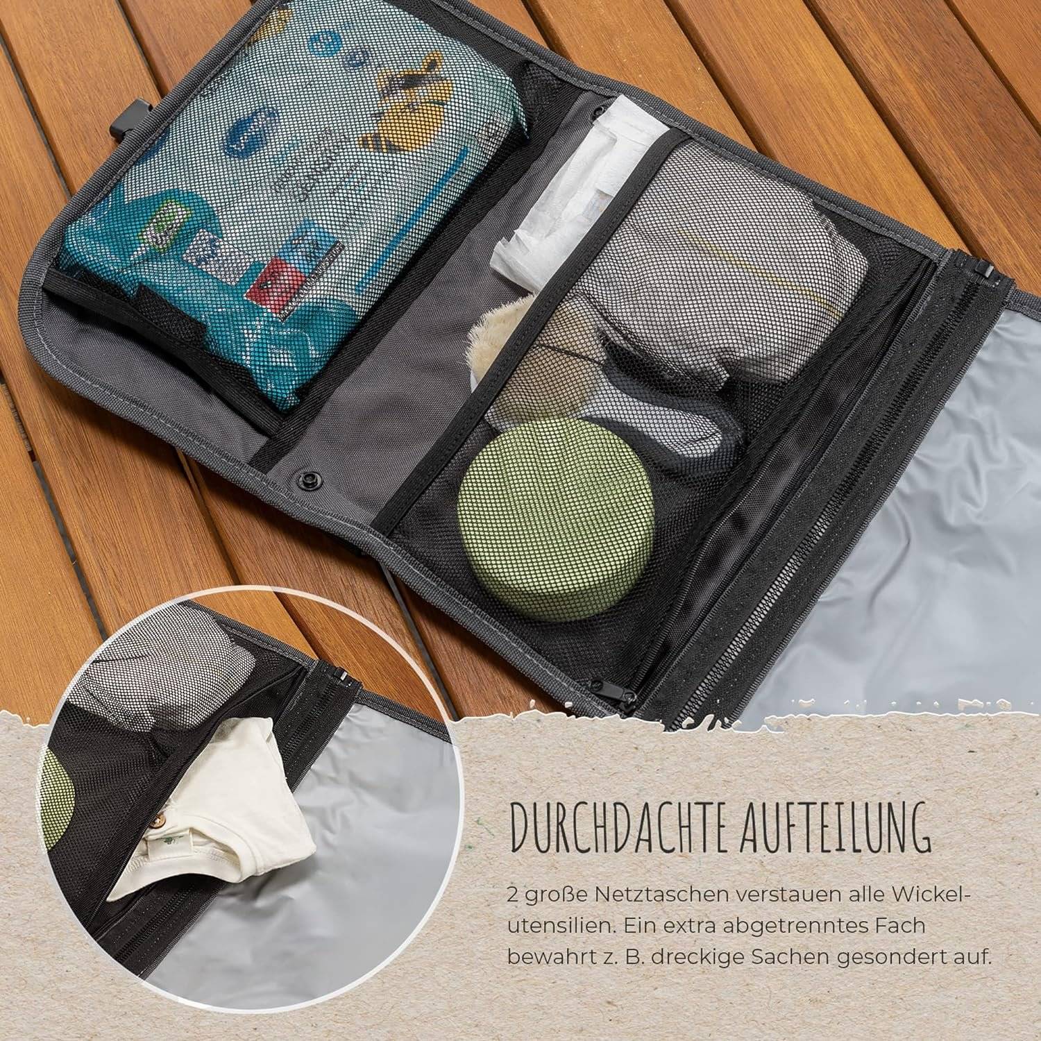 Borsa per pannolini - Organizer per fasciatoio con imbottitura Borsa a tracolla per cambio in crescita Reer-2