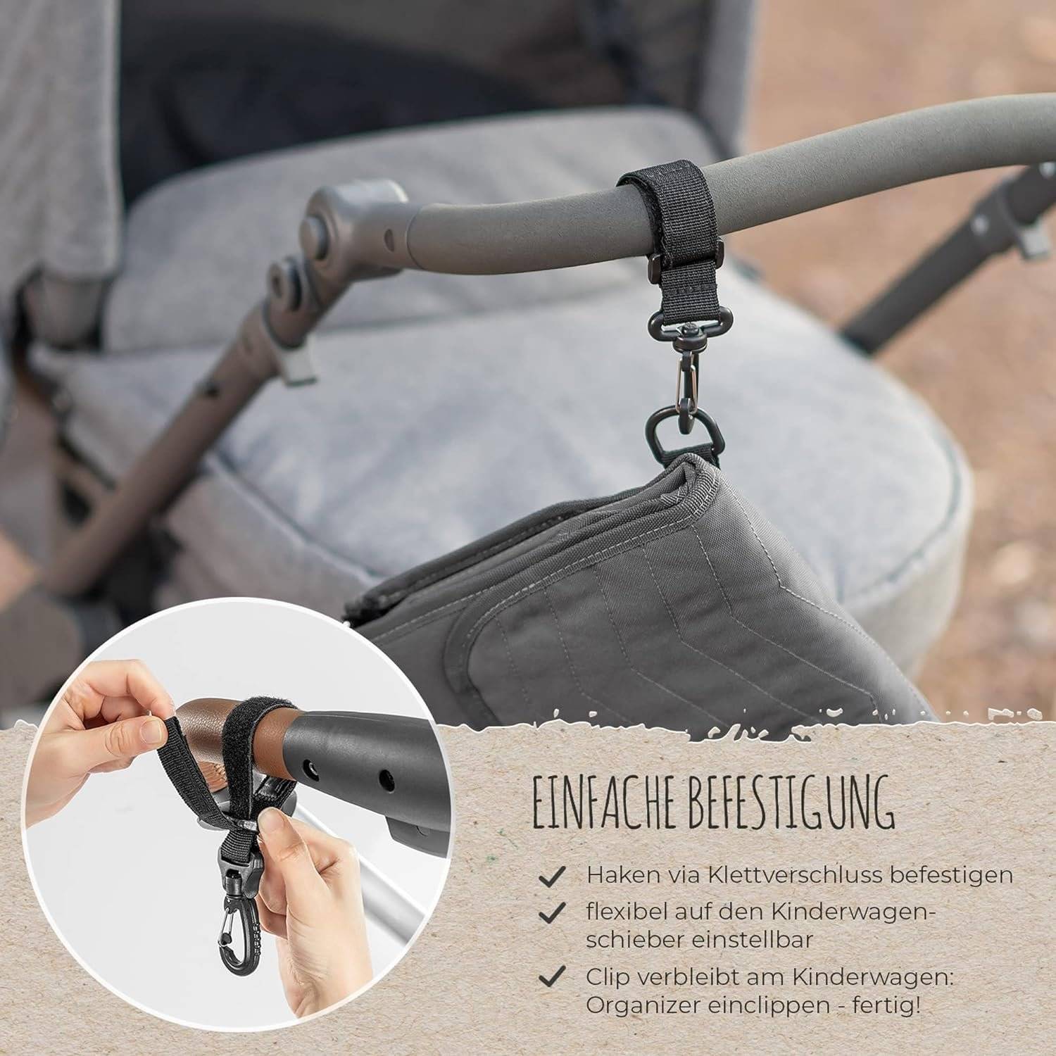 Borsa per pannolini - Organizer per fasciatoio con imbottitura Borsa a tracolla per cambio in crescita Reer-4