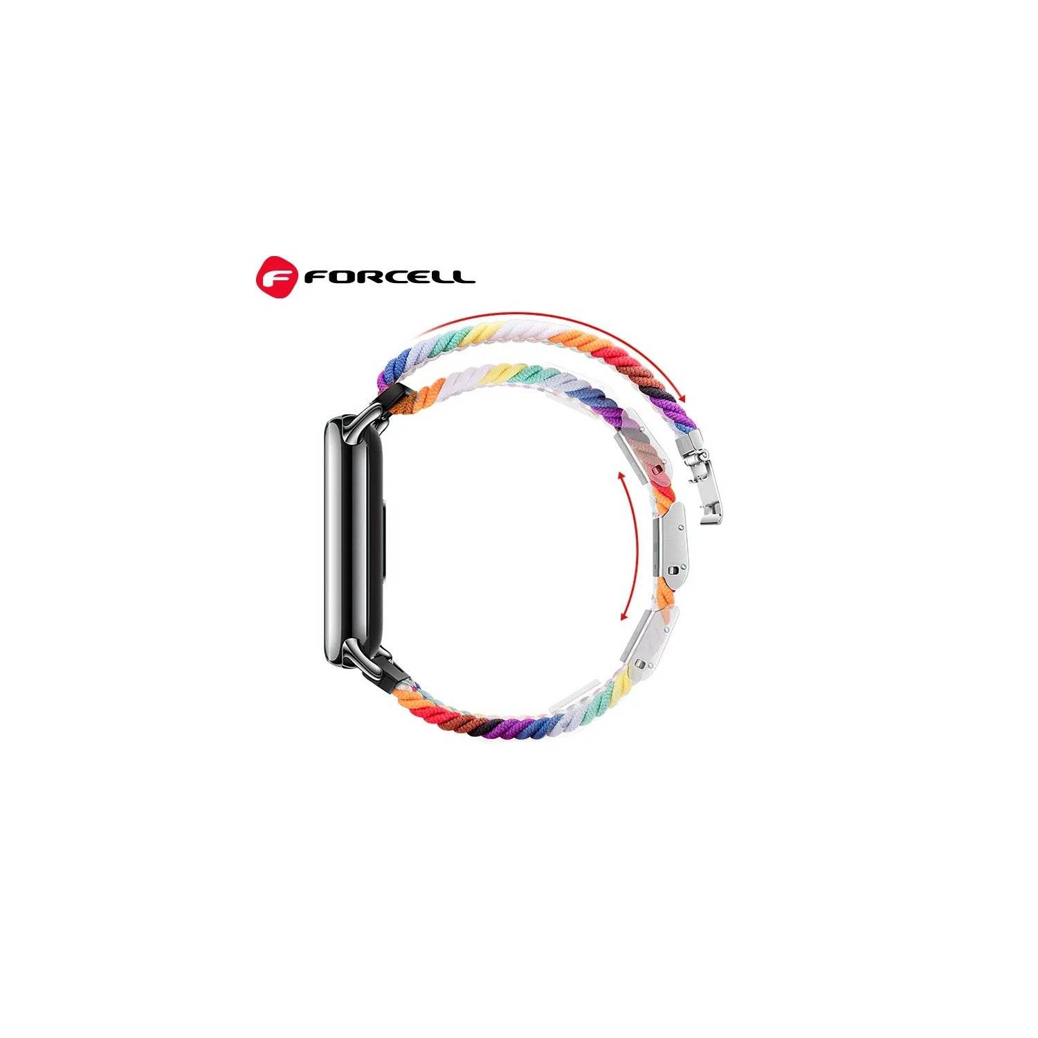 Cinturino per orologio - fibre di poliestere elastiche - cinturino FORCELL F-DESIGN FX5 per Xiaomi Mi Band 8 bianco-1