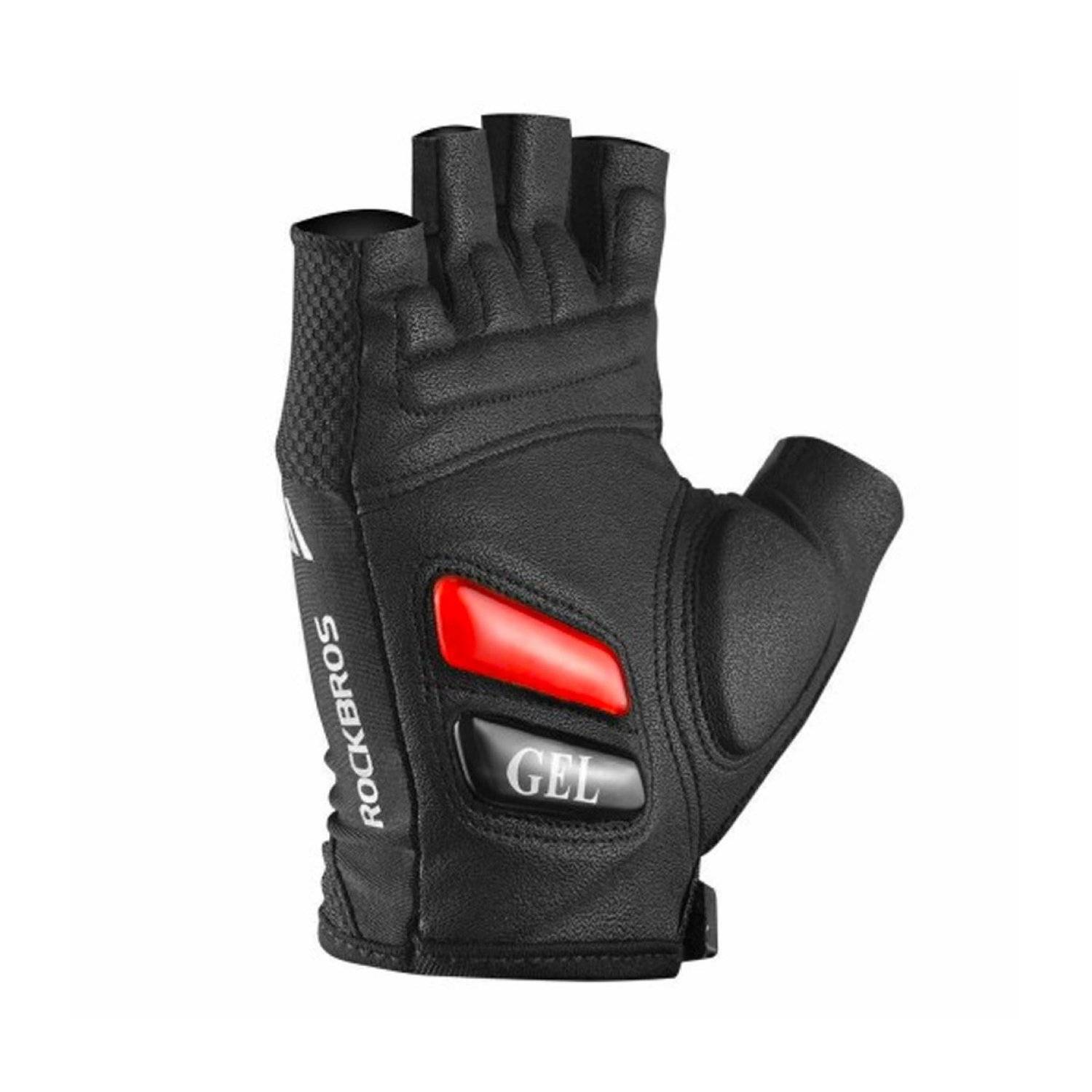 Guanti da ciclismo Rockbros con inserti in gel, guanti sportivi neri in poliestere M-2