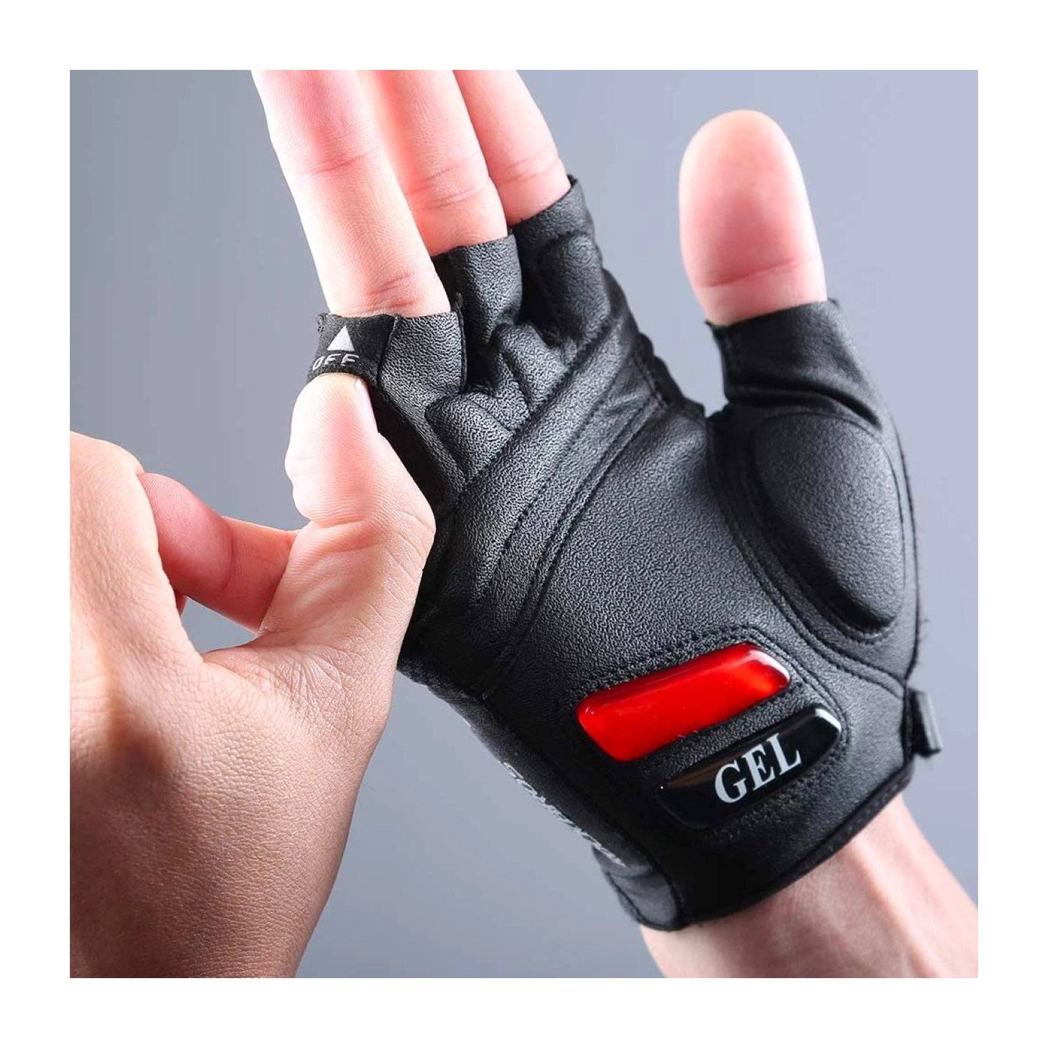 Guanti da ciclismo Rockbros con inserti in gel, guanti sportivi neri in poliestere M-3