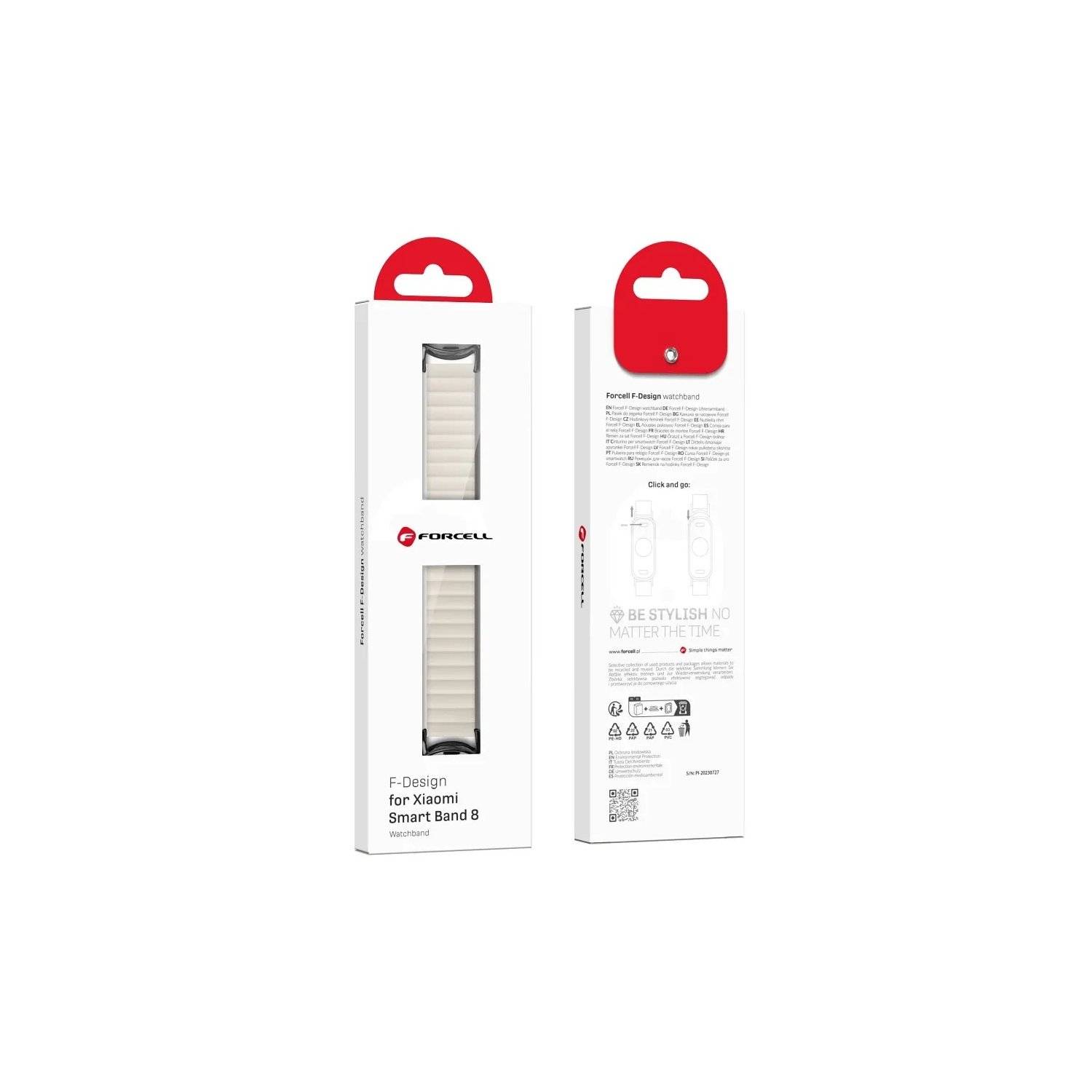 Cinturino per orologio - Cinturino FORCELL F-DESIGN FX Mi Band 8 compatibile con Xiaomi Mi Band 8 Starlight Beige-1