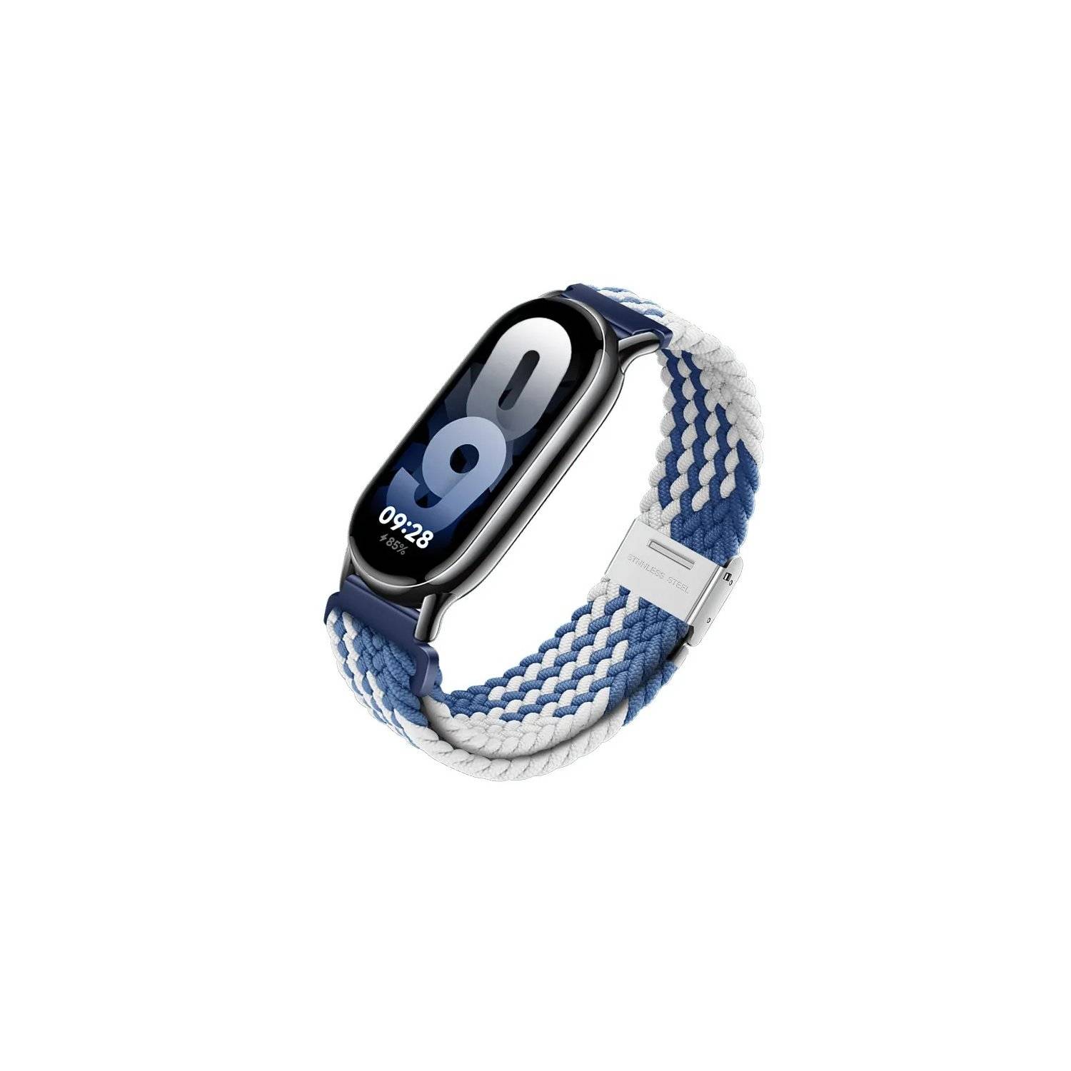 Cinturino per orologio - fibre elastiche di poliestere - Bracciale FORCELL F-DESIGN FX5 per Xiaomi Mi Band 8 blu-bianco-0