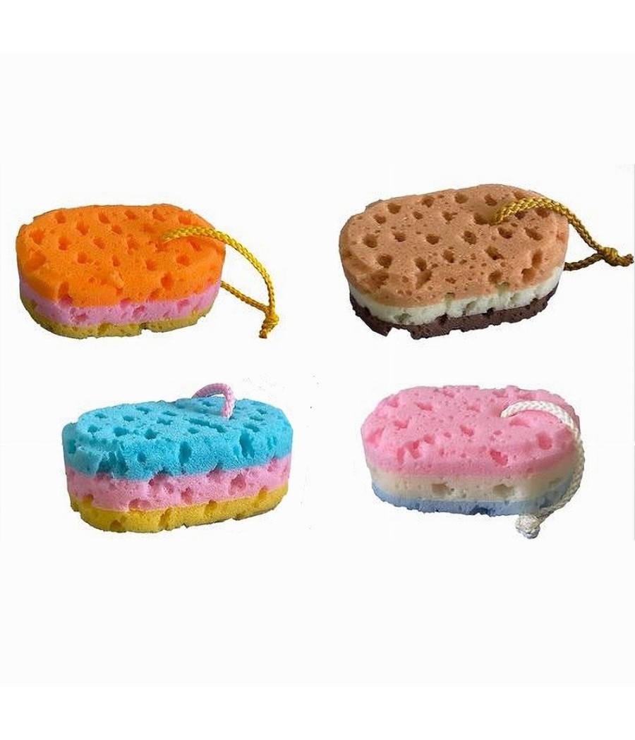 Spugna Corpo Bagno Doccia Corda Morbida Massaggio Tonificante Ovale Colorato 79237 --0