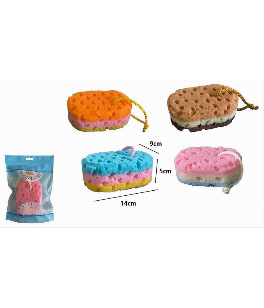 Spugna Corpo Bagno Doccia Corda Morbida Massaggio Tonificante Ovale Colorato 79237 --1