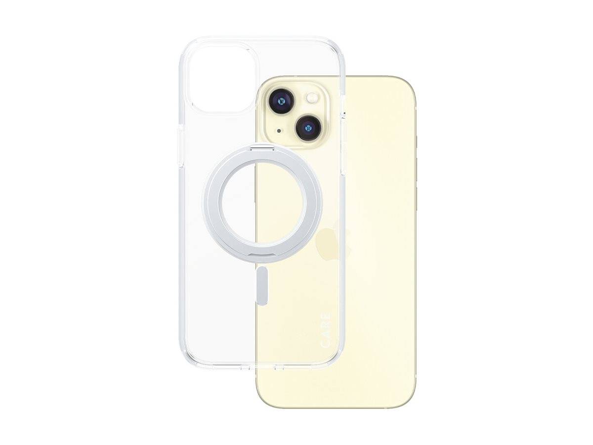 PanzerGlass CARE Feature Case Transparent w. Silver Kickstand & MagSafe iPhone 15 Plus-1