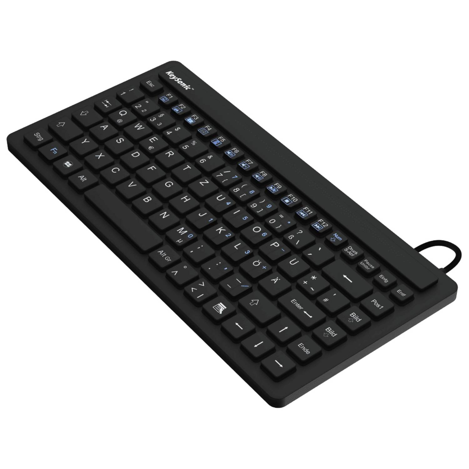 Keysonic KSK-3230IN (US) Mini-Industrie Tastatur, USB, schwarz, wasserdicht IP68 USB Tastiera Inglese US, QWERTY Nero Me-1