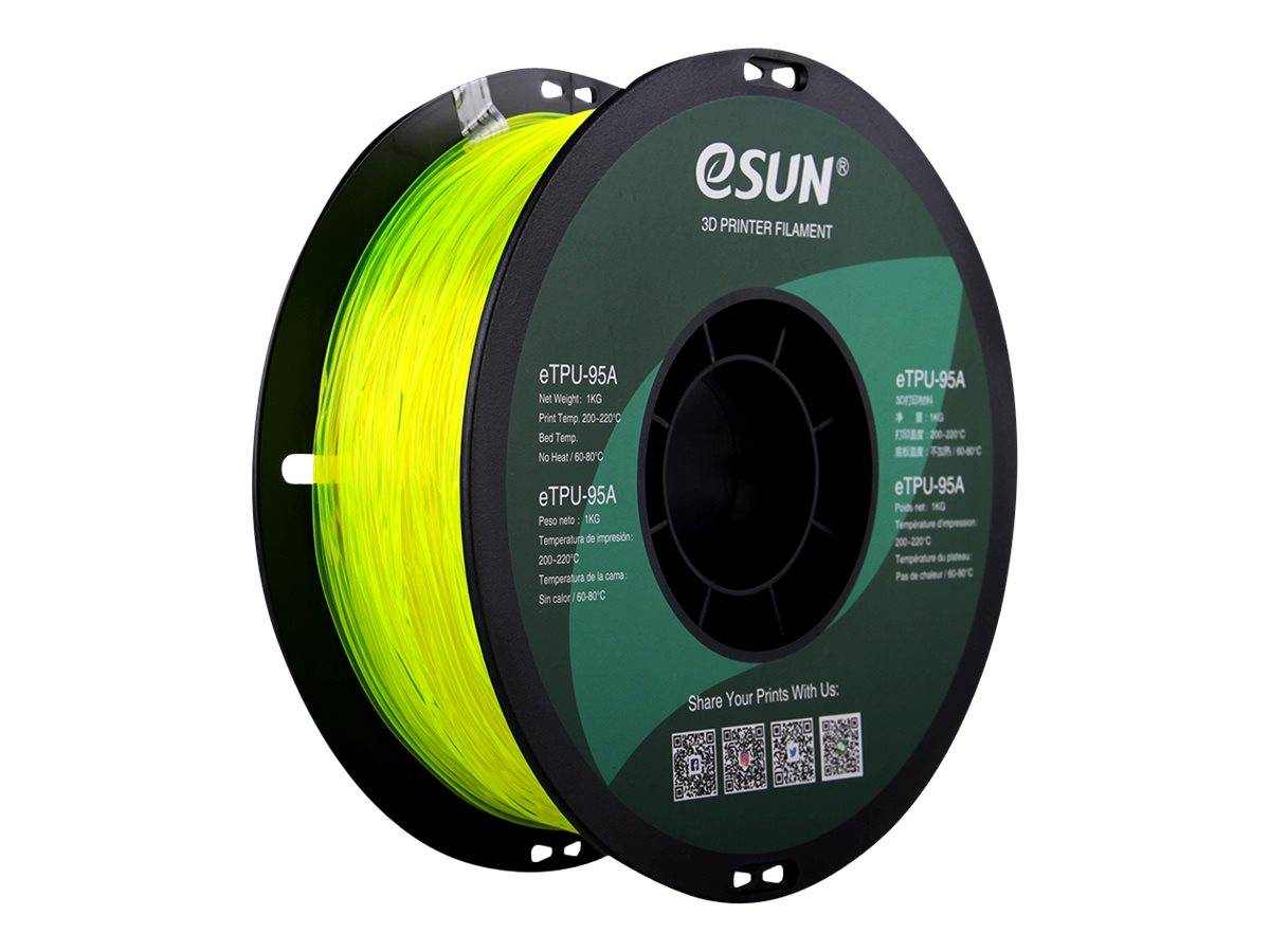 Esun eTPU-95A 1.75mm Tr. Yellow 1kg 3D Filament-0