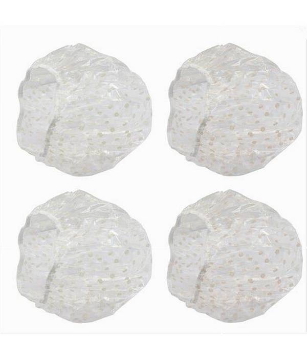 Set 8 Pz Cuffia Per Doccia Bagno Elastico Fantasia A Pois Protegge Capelli 79525 -