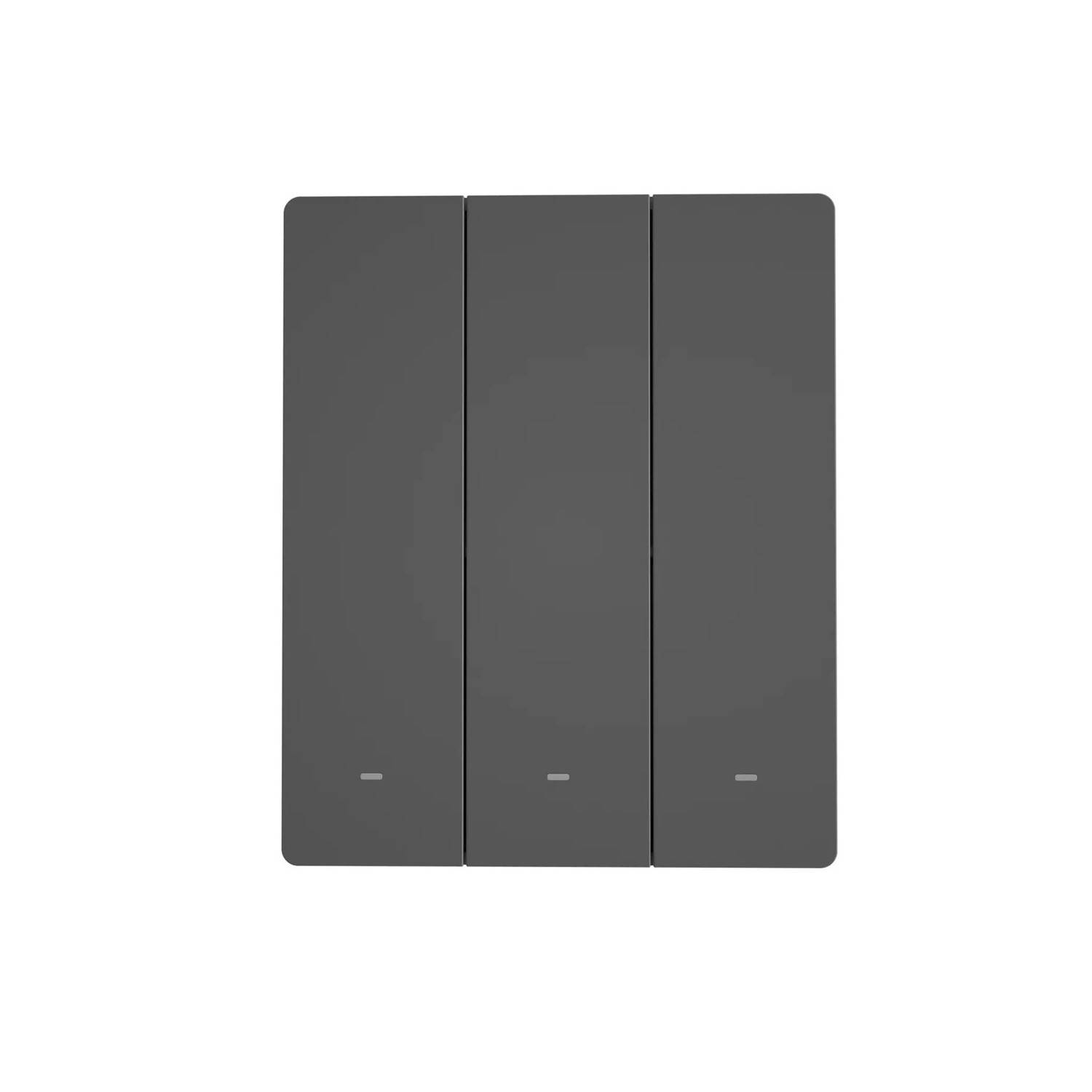 Interruttore da parete Wi-Fi intelligente a 3 canali nero (M5-3C-80) - elegante interruttore da parete-1