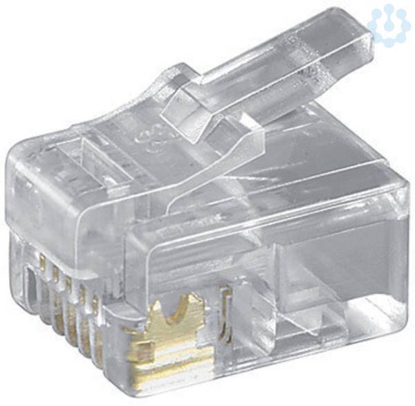 Goobay Spina RJ12 per cavo piatto, 6 poli Spina RJ12 (6P6C) per la crimpatura al cavo piatto telefonico, non schermato-1