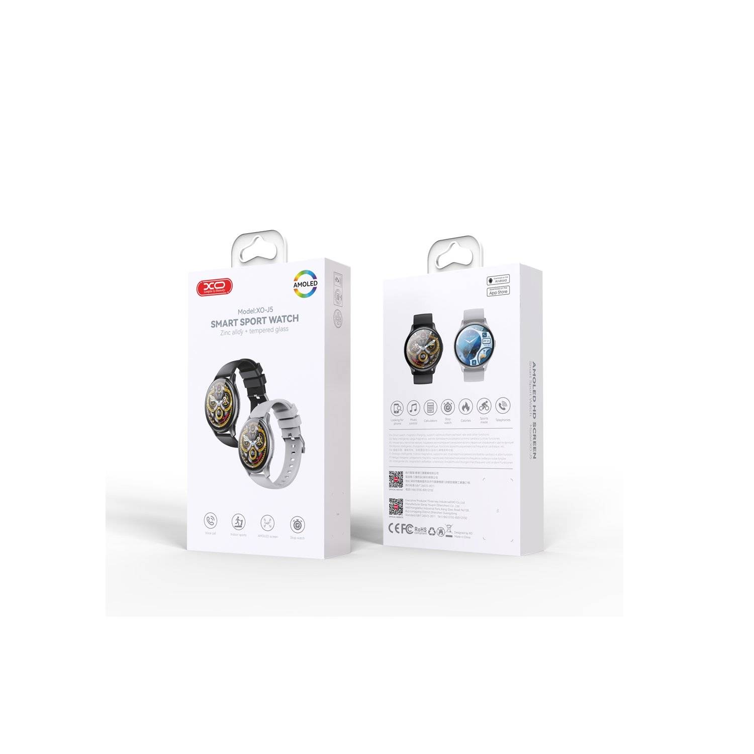 Smartwatch J5 Amoled nero - Schermo HD - Orologio sportivo intelligente-3