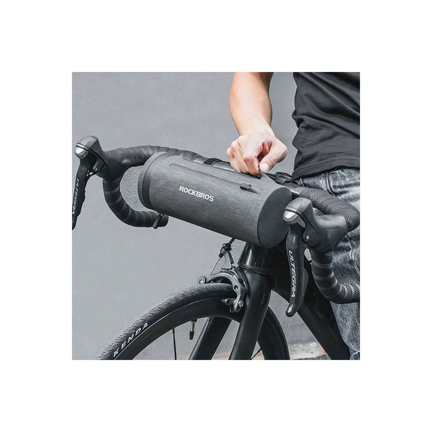 Borsa per volante da bicicletta con capacità di 2 litri - borsa da manubrio impermeabile - nera-3