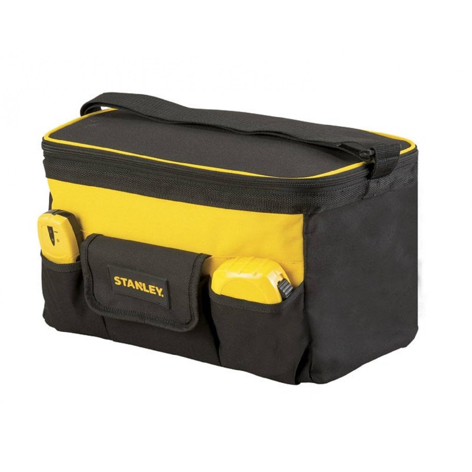 Borsa porta attrezzi nera realizzata in resistente poliestere con tracolla-0