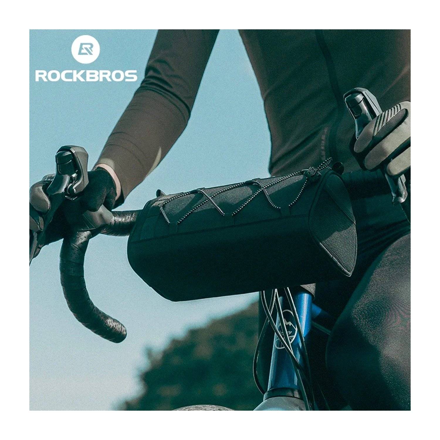 Borsa da manubrio - borsa da bicicletta nera per volante - capacità 1,5 l-1
