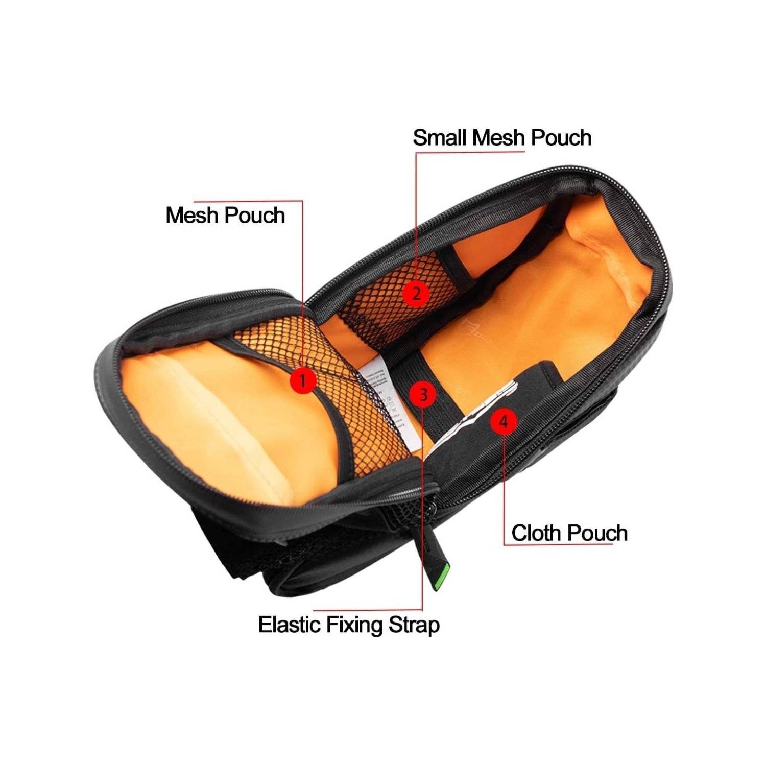 Borsa C7-1 borsa da bicicletta impermeabile con attacco per sella capacità 1,5 l - nera-3