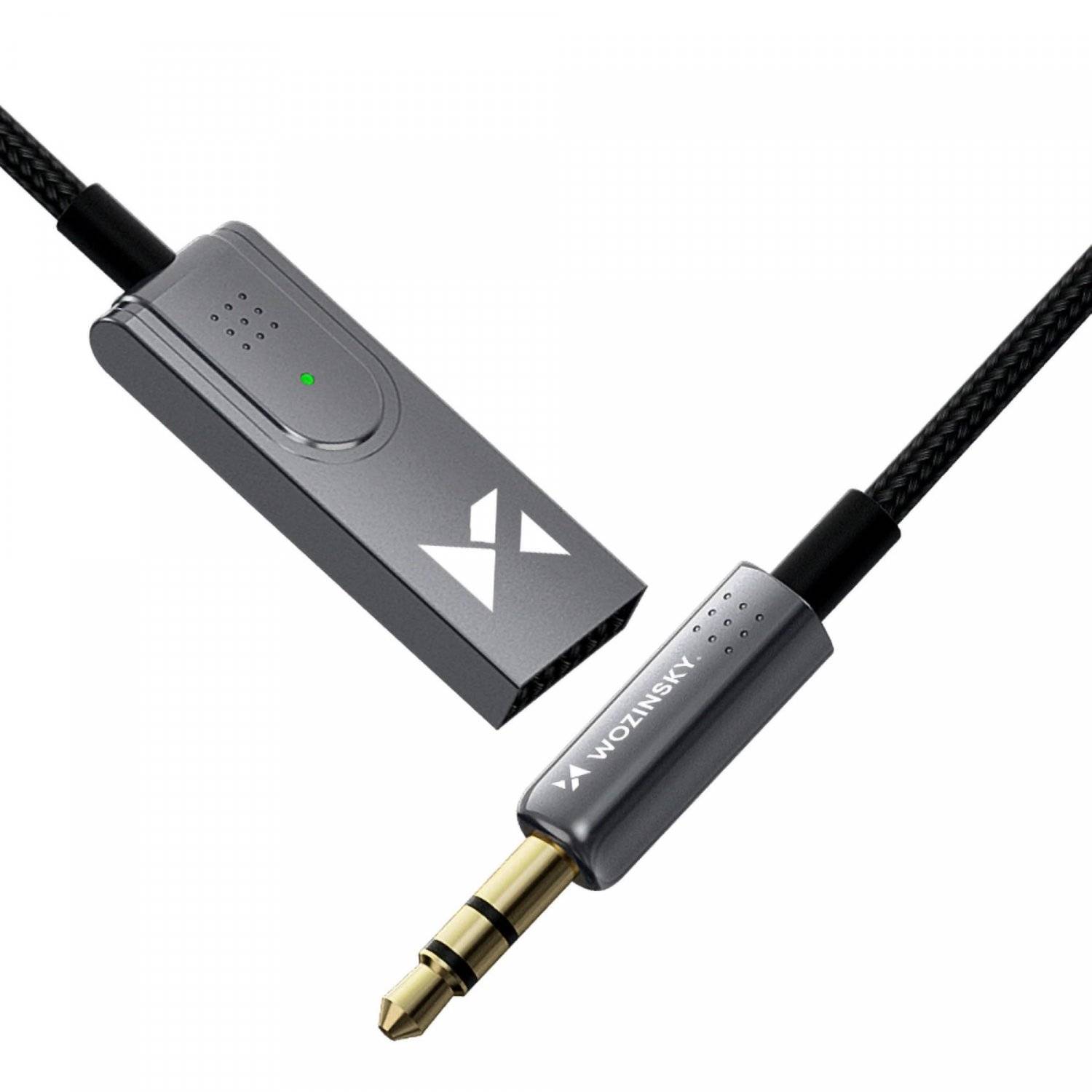 Adattatore audio Bluetooth 5.3/ricevitore audio AUX in nero portata 10 m-1