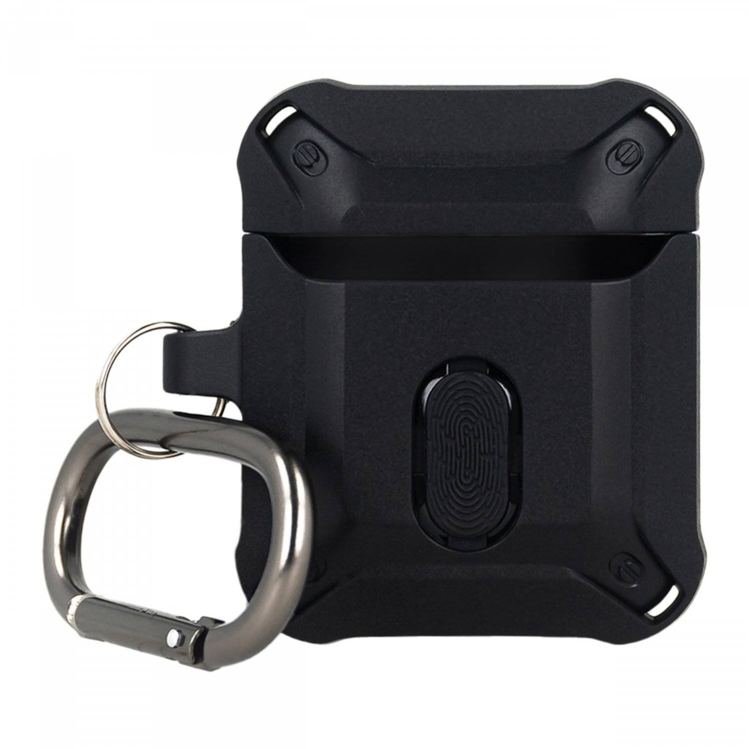 Custodia per cuffie Nitro compatibile con AirPods 2 realizzata in TPU con pendente a moschettone nero-2