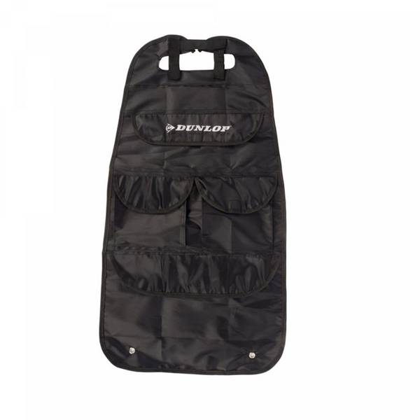 Dunlop – organizer per auto/scatola portaoggetti/protezione per sedile in nero con chiusura in velcro