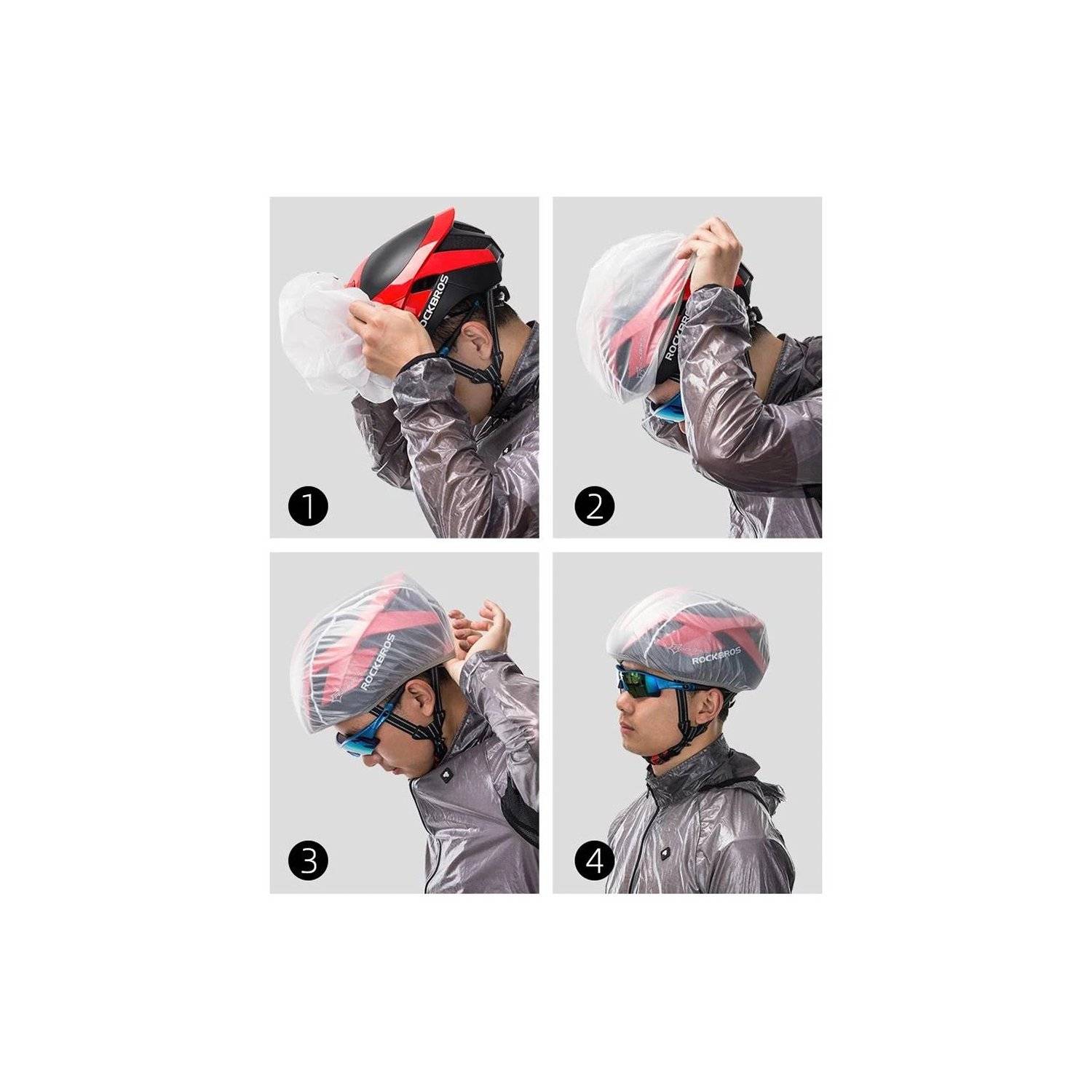 Copertura antipioggia bianca per caschi da bicicletta - plastica - bianca-2