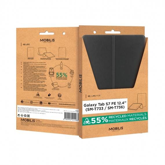 Mobilis 068006 custodia per tablet 31,5 cm [12.4] Custodia flip a libro Nero (Mobilis RE.LIFE - flipomslag til table)-2