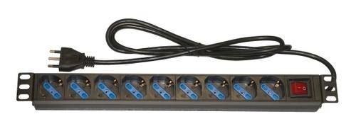 MULTIPRESA LINK DA RACK 19" 9 PRESE UNIVERSALI CON INTERRUTTORE SPINA ITALIANA 16A-0