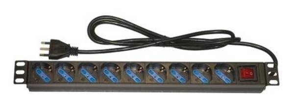 MULTIPRESA LINK DA RACK 19" 9 PRESE UNIVERSALI CON INTERRUTTORE SPINA ITALIANA 16A