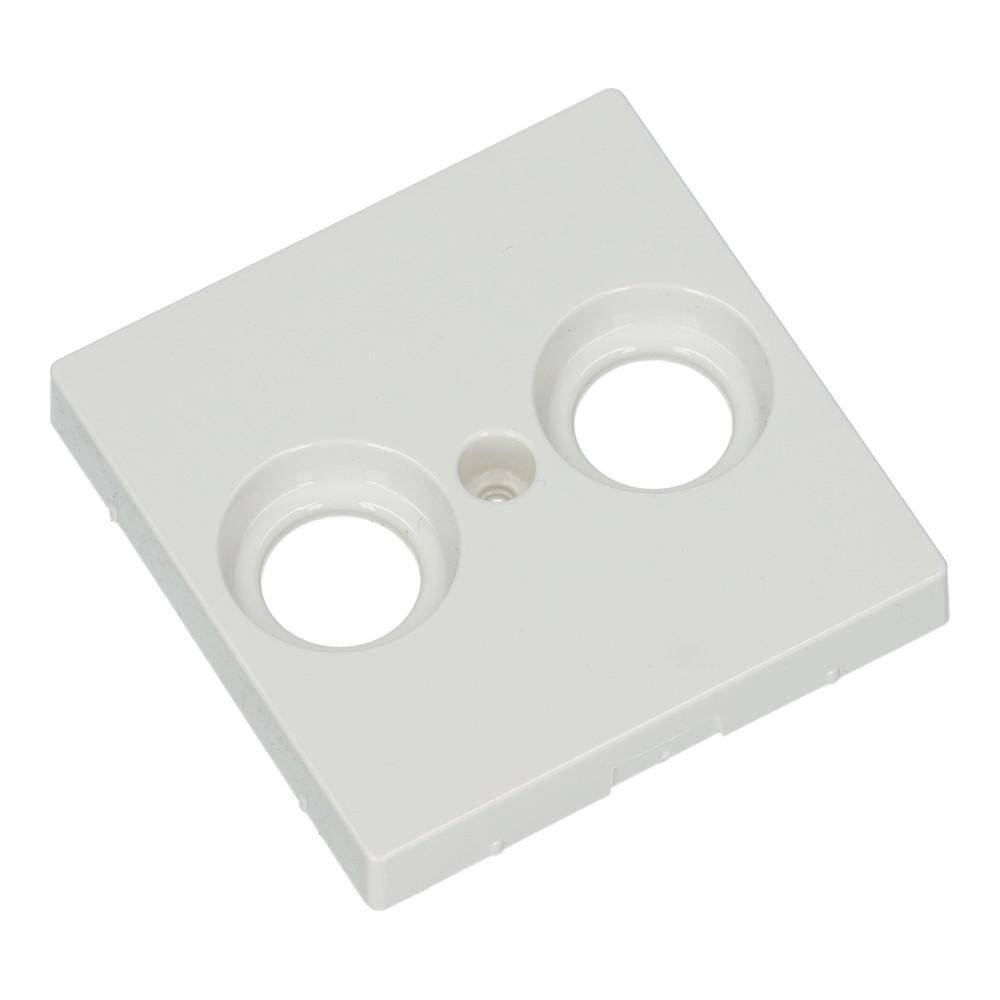 Schneider Electric - MTN4122-0319 - Central plate for antenna socket-outlets 2 holes, polar white, glossy, Sistema M-0