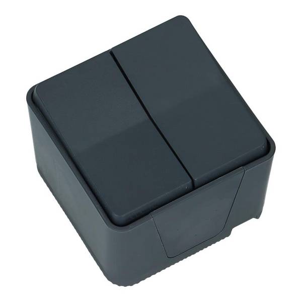 Schneider Electric - MUR35022 - MUR35022 Mureva Styl - double two-way switch - surface mounting - grey