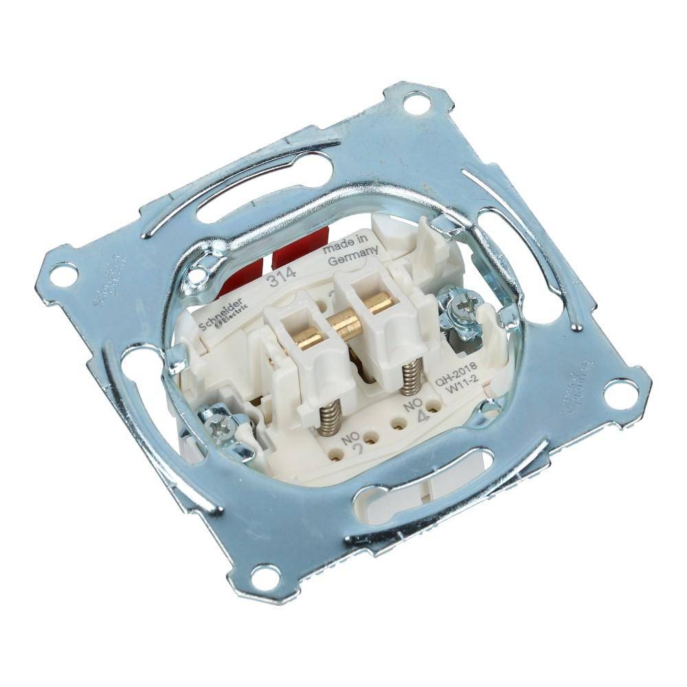 Schneider Electric - MTN3155-0000 - Double pbtn insrt make contact 1 pole, flush-mntd, 10 A, AC 250 V, screwl. term.-0